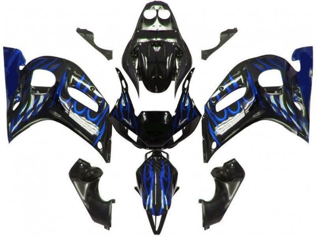 Affordable 1998-2002 Black Blue Flame Yamaha YZF R6 Motorcycle Fairings Canada Affordable 1998-2002 Black Blue Flame Yamaha YZF R6 Motorcycle Fairings Canada