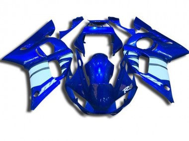 Affordable 1998-2002 Blue and White Yamaha YZF R6 Motorcycle Fairings Canada