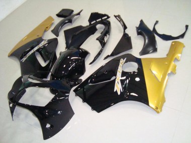 Affordable 2000-2001 Black Gold Kawasaki Ninja ZX12R Motorcycle Fairings Canada