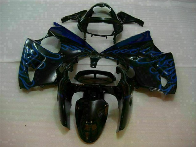 Affordable 2000-2002 Black with Blue Flame Kawasaki Ninja ZX6R Motorcycle Fairings Canada Affordable 2000-2002 Black with Blue Flame Kawasaki Ninja ZX6R Motorcycle Fairings Canada