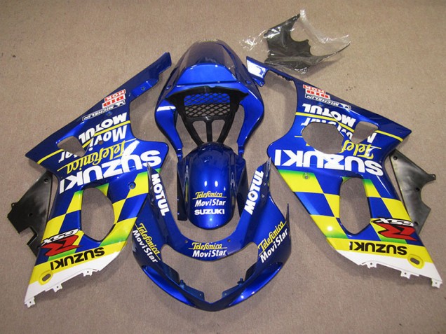 Affordable 2000-2002 Blue Yellow Telefumica Movistar Suzuki GSXR1000 Motorcycle Fairings Canada Affordable 2000-2002 Blue Yellow Telefumica Movistar Suzuki GSXR1000 Motorcycle Fairings Canada