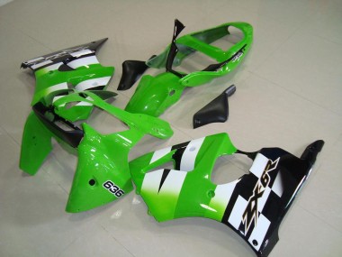 Affordable 2000-2002 Green Black Kawasaki Ninja ZX6R Fairing Kits Canada