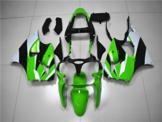 Affordable 2000-2002 Green White Black Kawasaki Ninja ZX6R Motorcycle Fairings Canada Affordable 2000-2002 Green White Black Kawasaki Ninja ZX6R Motorcycle Fairings Canada