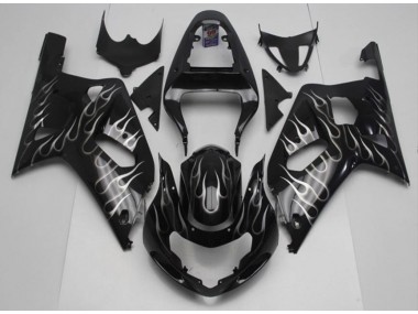 Affordable 2001-2003 Black White Flame Suzuki GSXR 600/750 Motorcycle Fairings Canada