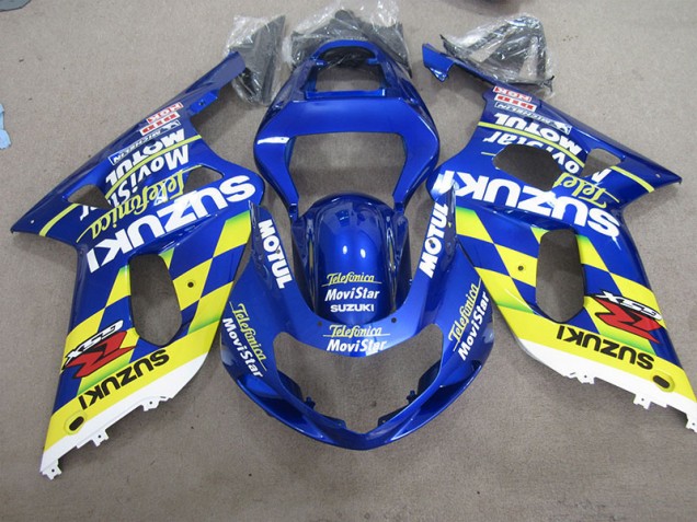 Affordable 2001-2003 Blue Yellow White Motul Movistar Suzuki GSXR600 Motorcycle Fairings Canada Affordable 2001-2003 Blue Yellow White Motul Movistar Suzuki GSXR600 Motorcycle Fairings Canada