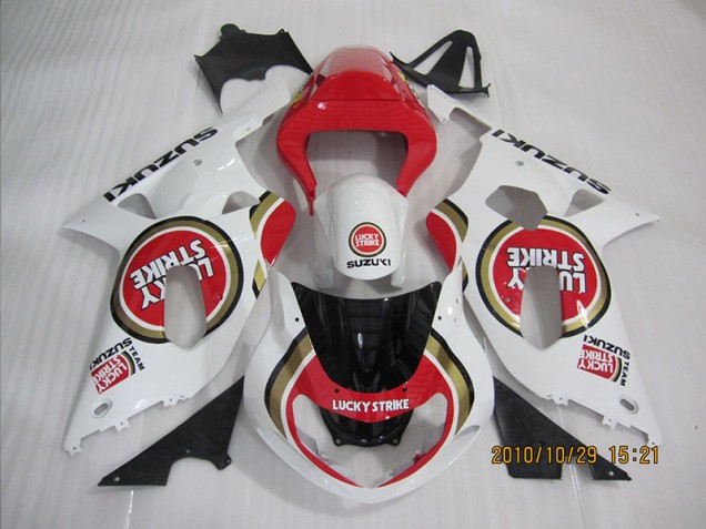 Affordable 2001-2003 Red White Lucky Strike Suzuki GSXR600 Motorcycle Fairings Canada