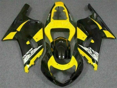 Affordable 2001-2003 Yellow Black Suzuki GSXR 600/750 Plastics Fairing Kits Canada