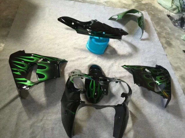 Affordable 2002-2003 Glossy Black Green Flame Kawasaki Ninja ZX9R Motorcycle Fairings Canada Affordable 2002-2003 Glossy Black Green Flame Kawasaki Ninja ZX9R Motorcycle Fairings Canada