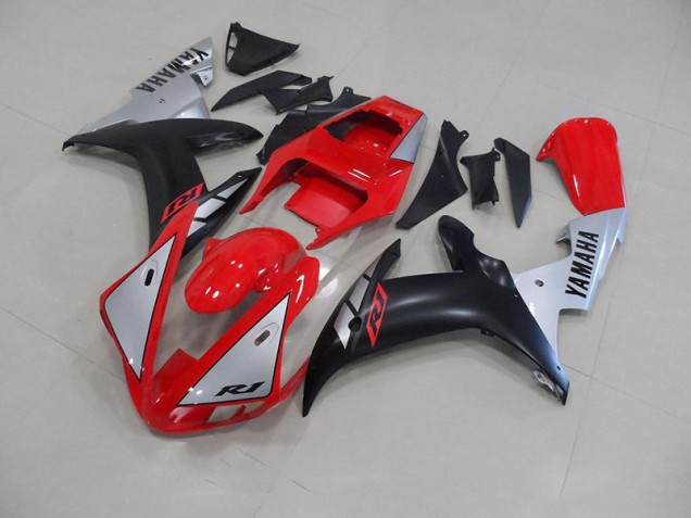 Affordable 2002-2003 Red Matte Silver Yamaha YZF R1 Motorcycle Fairings Canada Affordable 2002-2003 Red Matte Silver Yamaha YZF R1 Motorcycle Fairings Canada