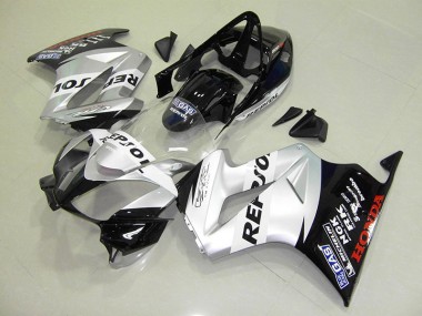 Affordable 2002-2013 Silver Repsol Honda VFR800 Full Fairing Kit Canada
