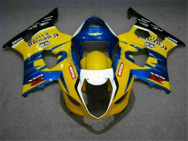 Affordable 2003-2004 Yellow Blue Suzuki GSXR 1000 Motorcycle Fairings Canada Affordable 2003-2004 Yellow Blue Suzuki GSXR 1000 Motorcycle Fairings Canada
