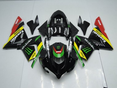 Affordable 2003-2005 Black Yellow Monster Kawasaki Ninja ZX10R Motorcycle Fairings Canada