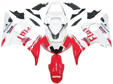 Affordable 2003-2005 White Red Fiat Yamaha YZF R6 Motorcycle Fairings Canada