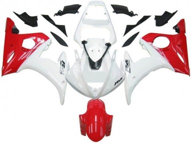 Affordable 2003-2005 White Red Yamaha YZF R6 Motorcycle Fairings Canada