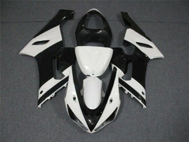 Affordable 2005-2006 Black White Kawasaki Ninja ZX6R Motorcycle Fairings Canada