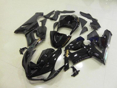 Affordable 2005-2006 Glossy Black Gold Decals Kawasaki Ninja ZX6R Motorcycle Fairings Canada