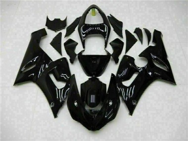 Affordable 2005-2006 Glossy Black Kawasaki Ninja ZX6R Motorcycle Fairings Canada