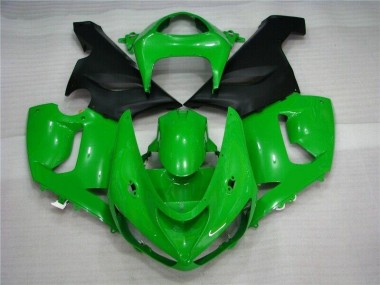 Affordable 2005-2006 Green Matte Black Kawasaki Ninja ZX6R Motorcycle Fairings Canada