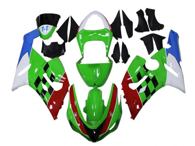 Affordable 2005-2006 Green Red White Blue Kawasaki Ninja ZX6R Motorcycle Fairings Canada Affordable 2005-2006 Green Red White Blue Kawasaki Ninja ZX6R Motorcycle Fairings Canada