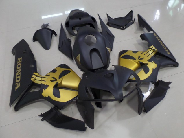 Affordable 2005-2006 Matte Black with Gold Skull Honda CBR600RR Motorcycle Fairings Canada Affordable 2005-2006 Matte Black with Gold Skull Honda CBR600RR Motorcycle Fairings Canada