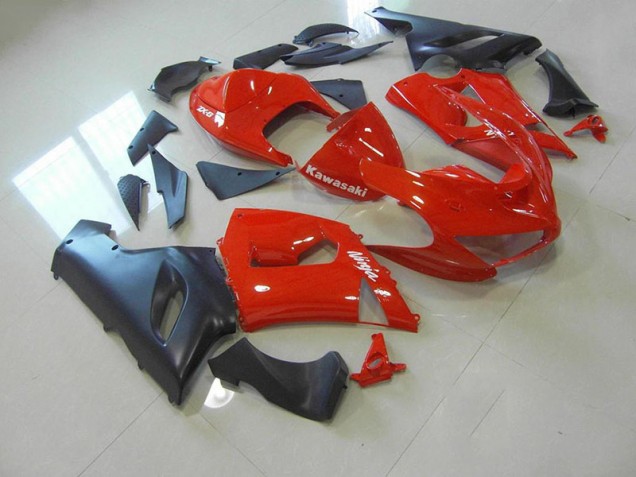 Affordable 2005-2006 Red and Matte Black Kawasaki Ninja ZX6R Motorcycle Fairings Canada