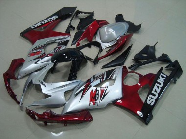 Affordable 2005-2006 Silver Red Suzuki GSXR 1000 Motorcycle Fairings Canada