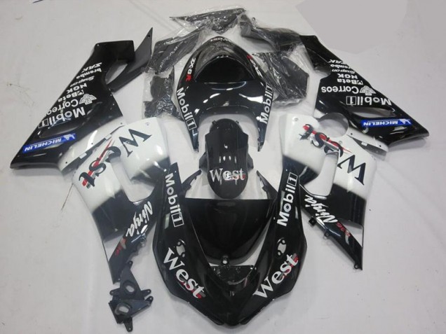 Affordable 2005-2006 White Black Kawasaki Ninja ZX6R Motorcycle Fairings & Bodywork Canada Affordable 2005-2006 White Black Kawasaki Ninja ZX6R Motorcycle Fairings & Bodywork Canada