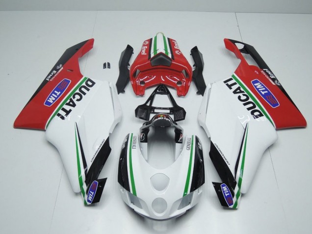 Affordable 2005-2006 White Red Enel Ducati 749 999 Motorcycle Fairings Canada