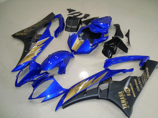 Affordable 2006-2007 Black Blue with Gold Sticker Yamaha YZF R6 Motorcycle Fairings Canada Affordable 2006-2007 Black Blue with Gold Sticker Yamaha YZF R6 Motorcycle Fairings Canada