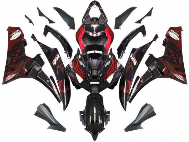 Affordable 2006-2007 Black Red Flame Yamaha YZF R6 Motorcycle Fairings Canada Affordable 2006-2007 Black Red Flame Yamaha YZF R6 Motorcycle Fairings Canada