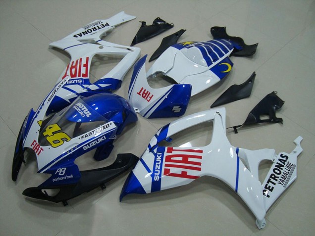 Affordable 2006-2007 Blue White Fiat Suzuki GSXR750 Motorcycle Fairings Canada Affordable 2006-2007 Blue White Fiat Suzuki GSXR750 Motorcycle Fairings Canada