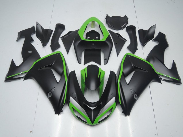 Affordable 2006-2007 Matte Black with Green Line Kawasaki Ninja ZX10R Motorcycle Fairings Canada Affordable 2006-2007 Matte Black with Green Line Kawasaki Ninja ZX10R Motorcycle Fairings Canada