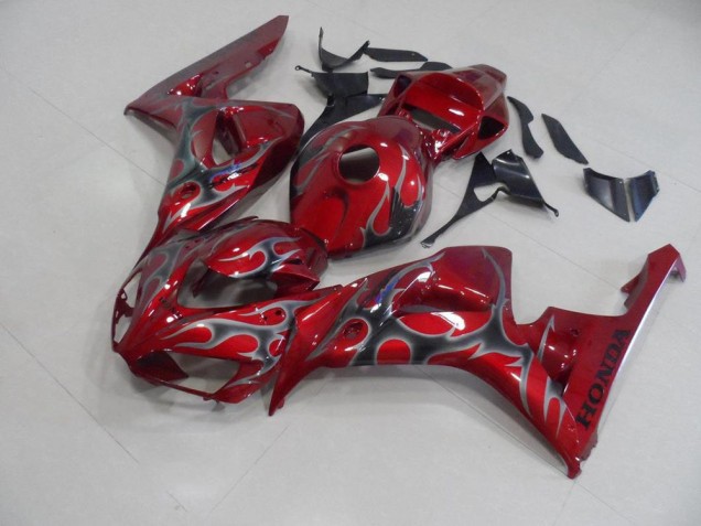 Affordable 2006-2007 Red Silver Flame Honda CBR1000RR Motorcycle Fairings Canada