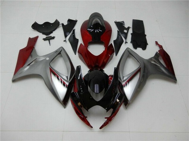 Affordable 2006-2007 Red Silver Suzuki GSXR 600/750 Motorcycle Fairings Canada Affordable 2006-2007 Red Silver Suzuki GSXR 600/750 Motorcycle Fairings Canada