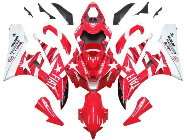 Affordable 2006-2007 Red White Star Fiat Yamaha YZF R6 Motorcycle Fairings Canada