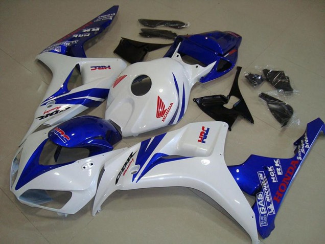 Affordable 2006-2007 White and Blue Honda CBR1000RR Motorcycle Fairings Canada Affordable 2006-2007 White and Blue Honda CBR1000RR Motorcycle Fairings Canada