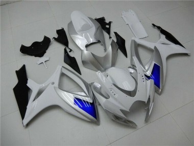 Affordable 2006-2007 White Blue Suzuki GSXR 600/750 Plastics Fairing Kits Canada