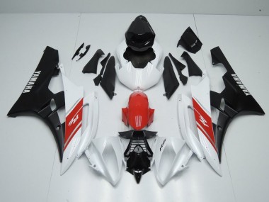 Affordable 2006-2007 White Red and Matte Black Yamaha YZF R6 Motorcycle Fairings Canada