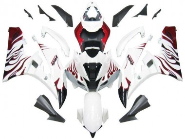 Affordable 2006-2007 White Red Flame Yamaha YZF R6 Motorcycle Fairings Canada