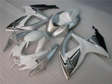 Affordable 2006-2007 White Silver Suzuki GSXR 600/750 Full Fairing Kit Canada