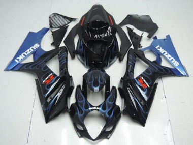 Affordable 2007-2008 Black Blue Flame Suzuki GSXR 1000 Motorcycle Fairings Canada