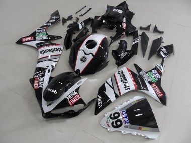 Affordable 2007-2008 Black White Stickers Packs Yamaha YZF R1 Motorcycle Fairings Canada