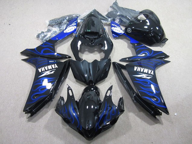 Affordable 2007-2008 Black with Blue Flame Yamaha YZF R1 Motorcycle Fairings Canada Affordable 2007-2008 Black with Blue Flame Yamaha YZF R1 Motorcycle Fairings Canada