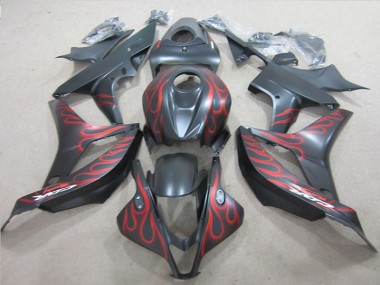 Affordable 2007-2008 Black with Red Flame Honda CBR600RR Motorcycle Fairings Canada
