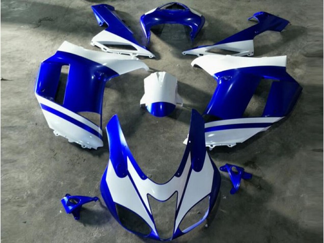 Affordable 2007-2008 Blue White Kawasaki Ninja ZX6R Motorcycle Fairings Canada Affordable 2007-2008 Blue White Kawasaki Ninja ZX6R Motorcycle Fairings Canada