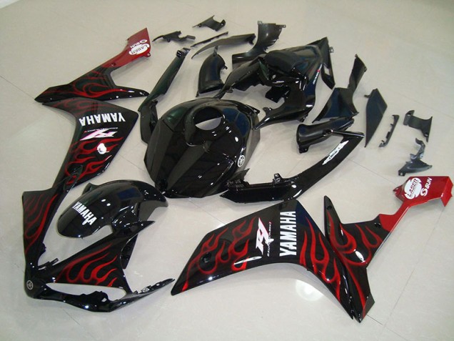 Affordable 2007-2008 Glossy Black Flame Yamaha YZF R1 Motorcycle Fairings Canada Affordable 2007-2008 Glossy Black Flame Yamaha YZF R1 Motorcycle Fairings Canada