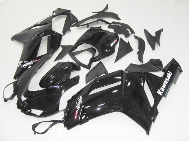 Affordable 2007-2008 Glossy Black Kawasaki Ninja ZX6R Motorcycle Fairings Canada