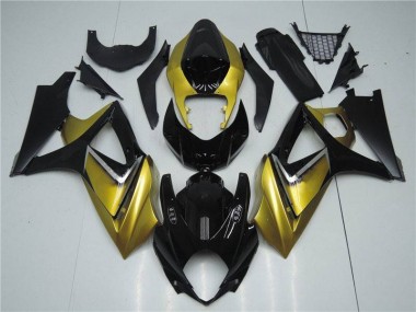 Affordable 2007-2008 Gold Black Suzuki GSXR 1000 ABS Fairing Kit Canada