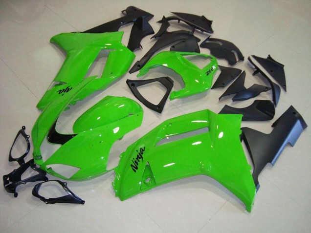 Affordable 2007-2008 Green Matte Black Kawasaki Ninja ZX6R Motorcycle Fairings Canada