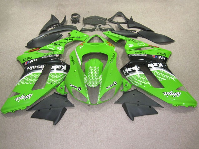 Affordable 2007-2008 Green Touch 4 Kawasaki Ninja ZX6R Motorcycle Fairings Canada